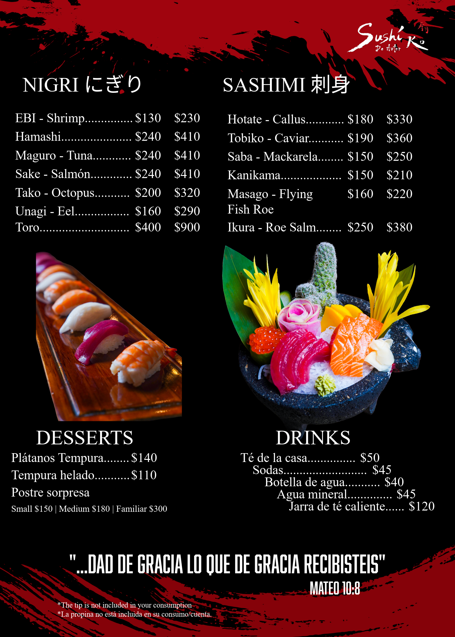 Menú Sushi KO - Meú Sushi KO